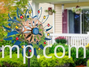 Spinner solar colorido de metal externo para lâmpada de decoração de jardim